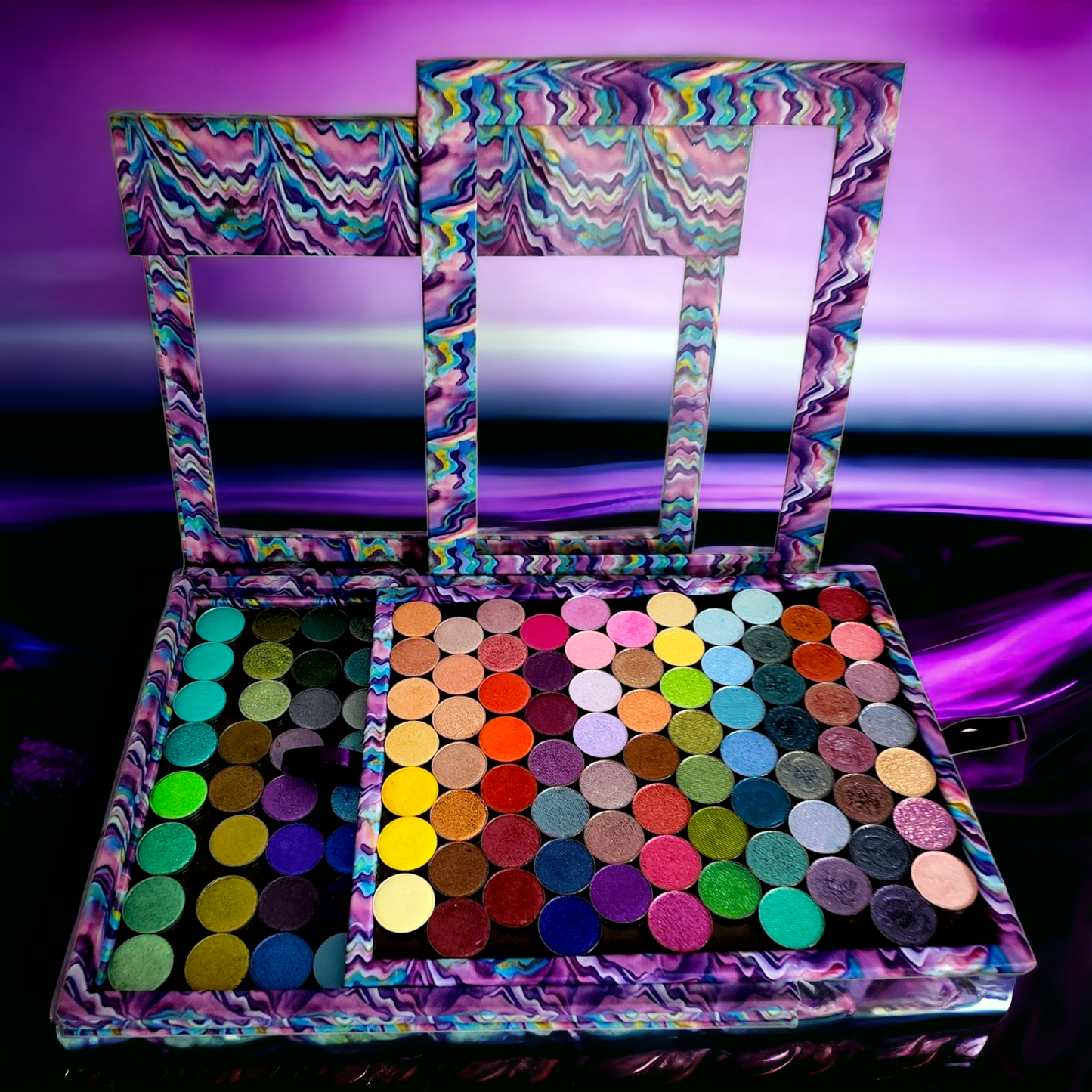 Shadow Keeper Duette: 2 in 1 Magnetic Palette combo: SK Portfolio & SK Versa - Holds 163 pans!